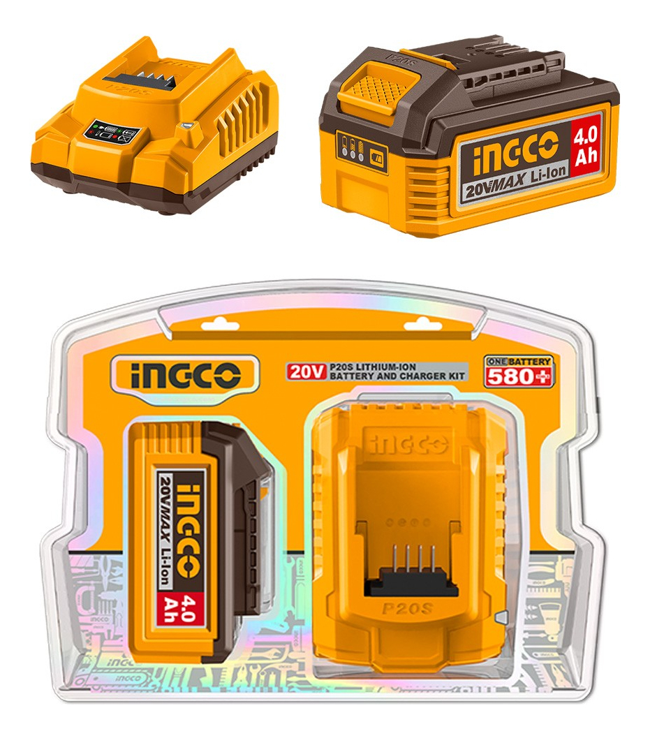 Set 1 Batería 4ah + 1 Cargador 4ah Ingco P20s Max 20v - Imagen 3