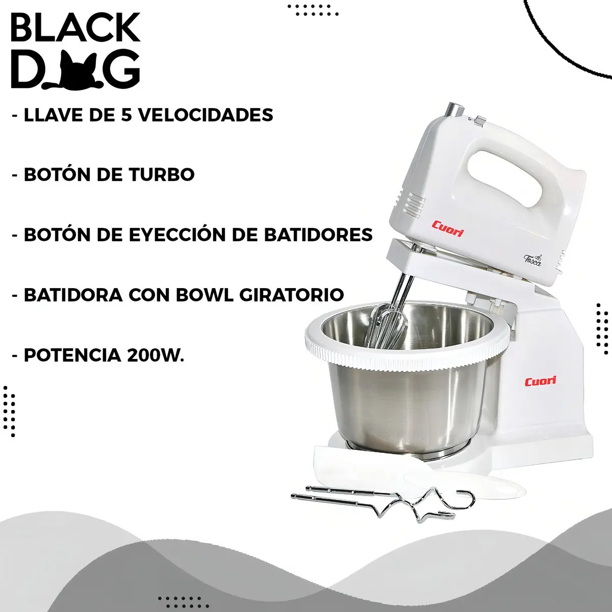 Batidora De Pie Cuori Hogar Tosca Cuo3172 Blanca Amv Color Blanco Frecuencia 50 Hz X 60 Hz - Imagen 4