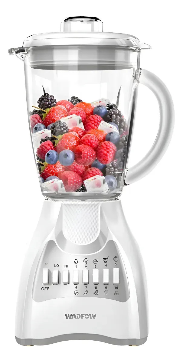 Licuadora 1.5l 650w Jarra Vidrio 10 Vel Wadfow Wzz4511t Blanco