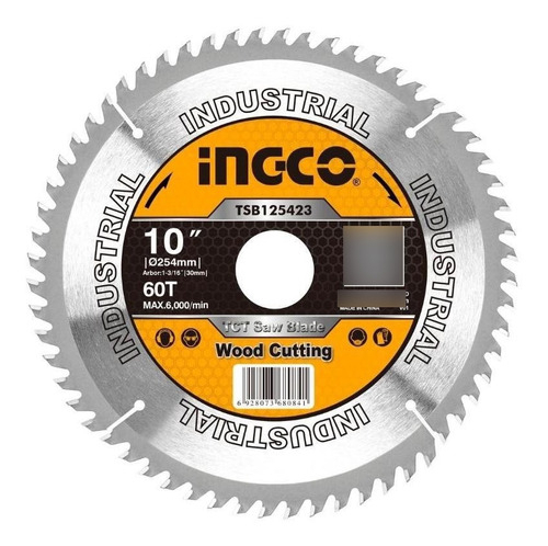 Disco De Sierra De Vídeo Ingco Tct De 10 Pulgadas Y 60 Dient