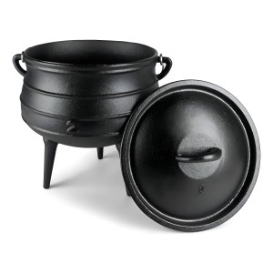 Cacerola Olla De Hierro Fundido 3 Patas 8l Negro