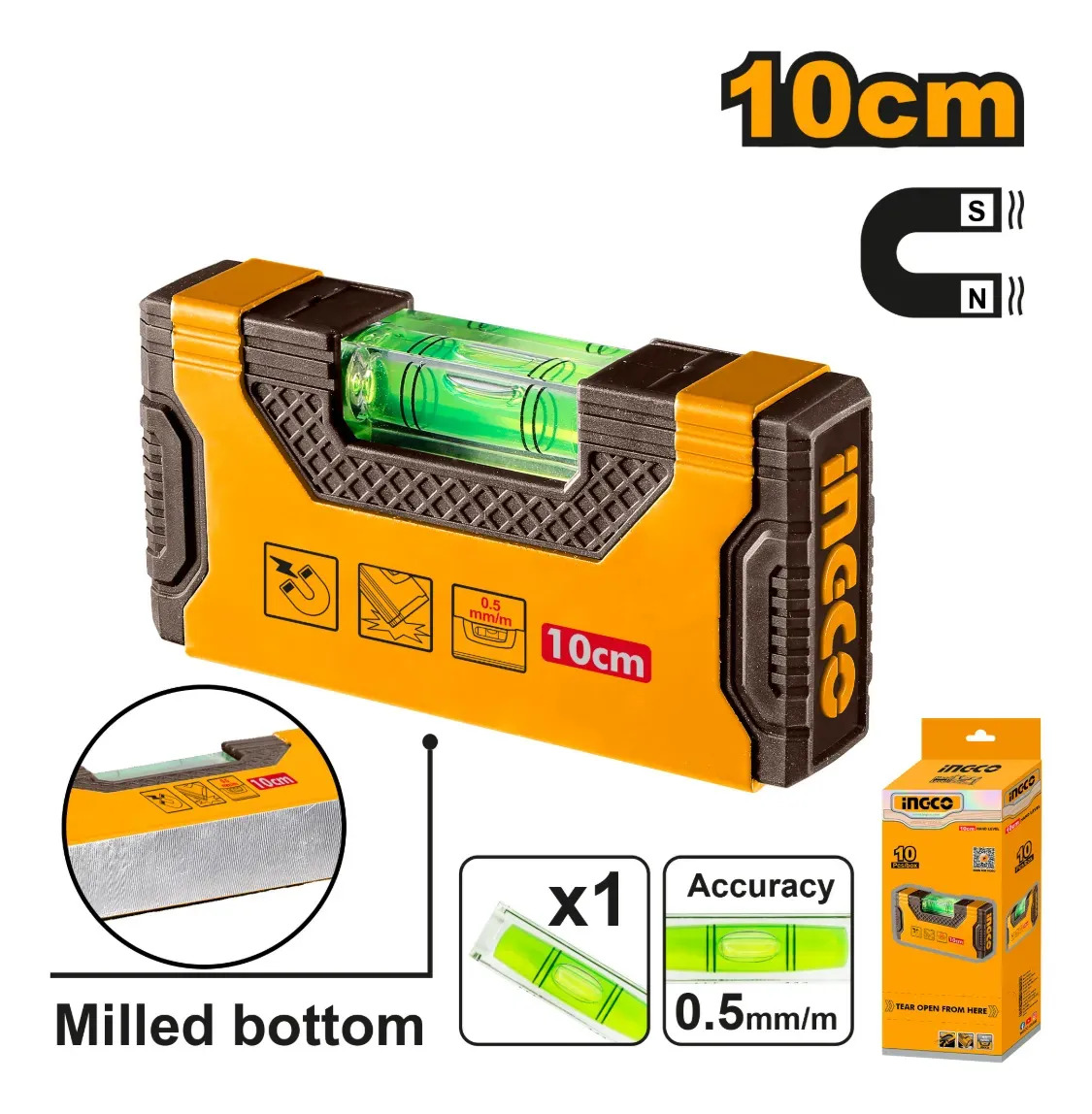 Nivel De Mano Mini 10 Cm Ingco Hmsl05101 - Imagen 2