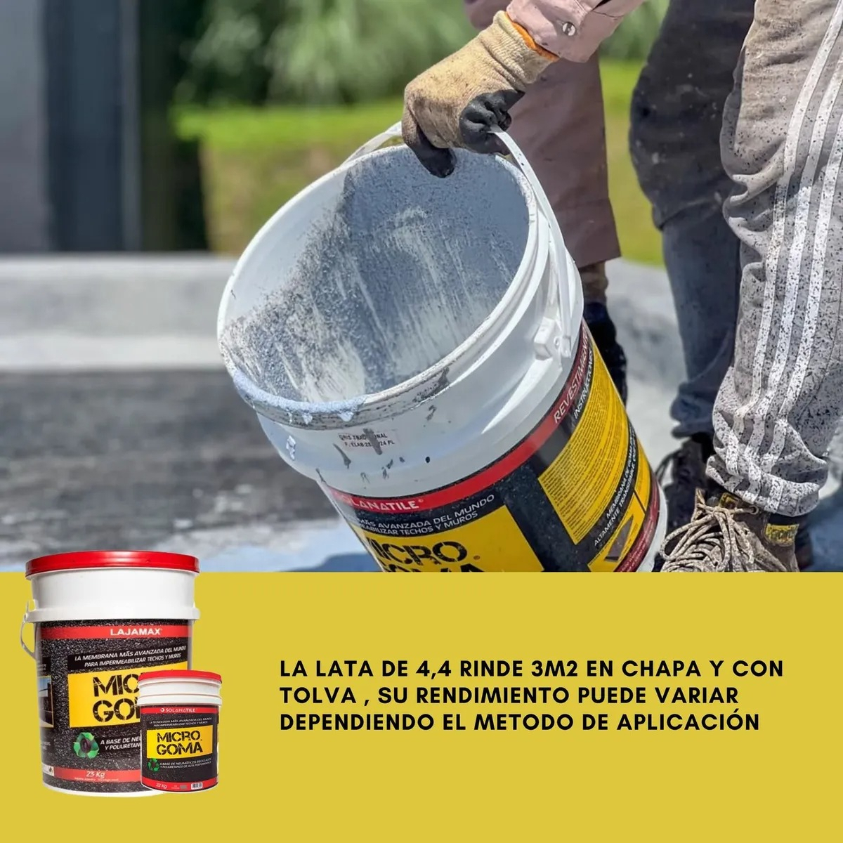 Microgoma Membrana Impermeabilizante Techos 4,4kg Solanatile Color Gris Claro - Imagen 5