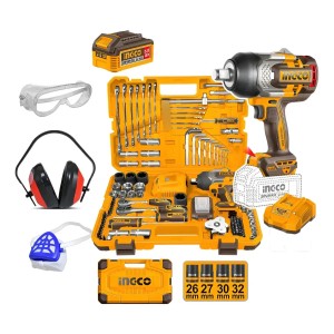 Kit Llave De Impacto 1350nm + Herramientas Manuales Ingco