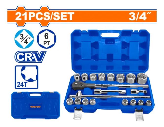 Juego 21 Dados 3/4 En Valija 21pcs Wadfow Barra Extension - Imagen 2