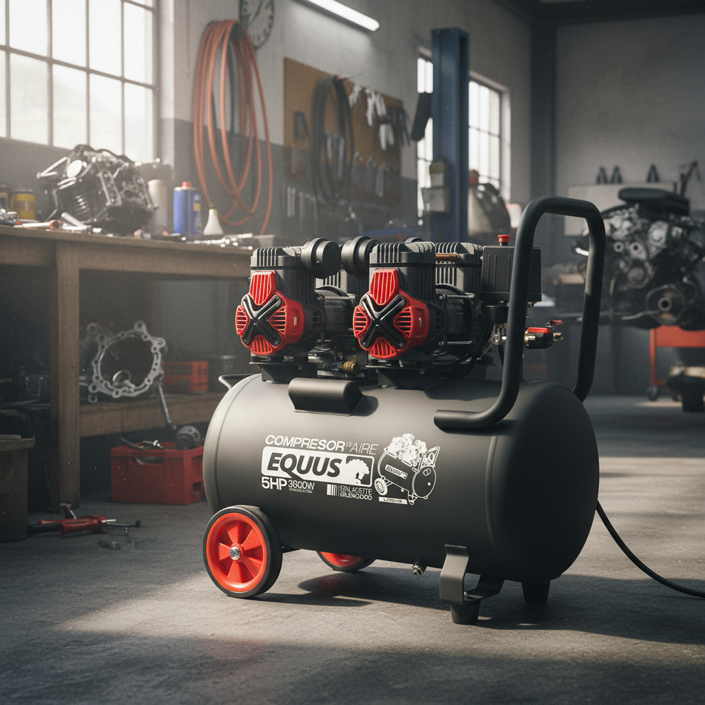 Compresor Sin Aceite Silencioso 5 Hp 100l Equus Rojo 50hz - Rojo - 50hz - Imagen 2