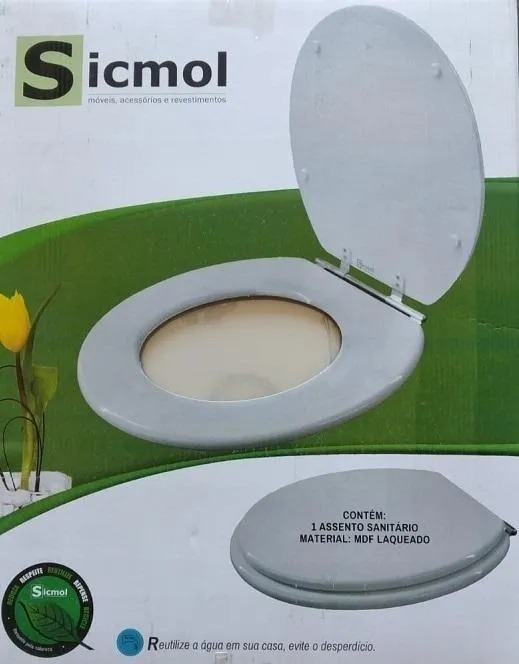 Tapa De Inodoro Water Madera Mdf Con Herrajes Metálicos Color Blanco - Imagen 4