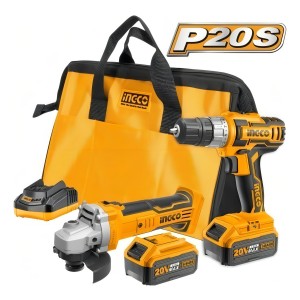 Kit Amoladora Angular + Atorn Ingco Ckli2009 - Smf Color Anaranjada