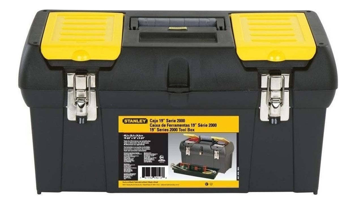 Caja De Herramientas Stanley 19013 Plástico 19 Cierre Metal Negro - Imagen 3