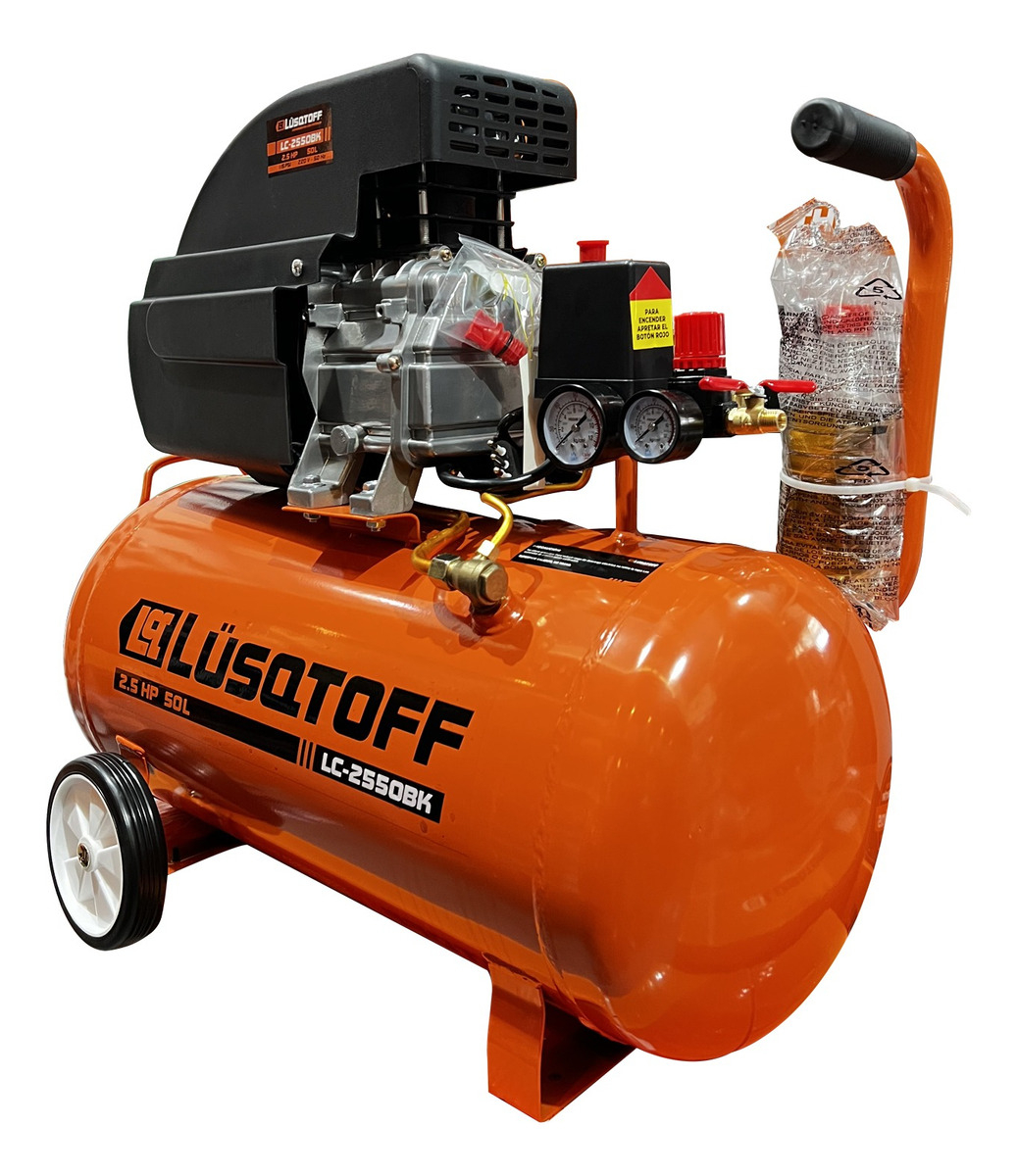 Compresor Aire Eléctrico Lüsqtoff Lc-2550bk 50l 2.5hp 115psi Naranja 50/60 Monofásica - Imagen 3