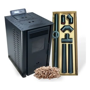 Calefactor A Pellet Premium 4kw 40m2 + Kit De Caños Sefia