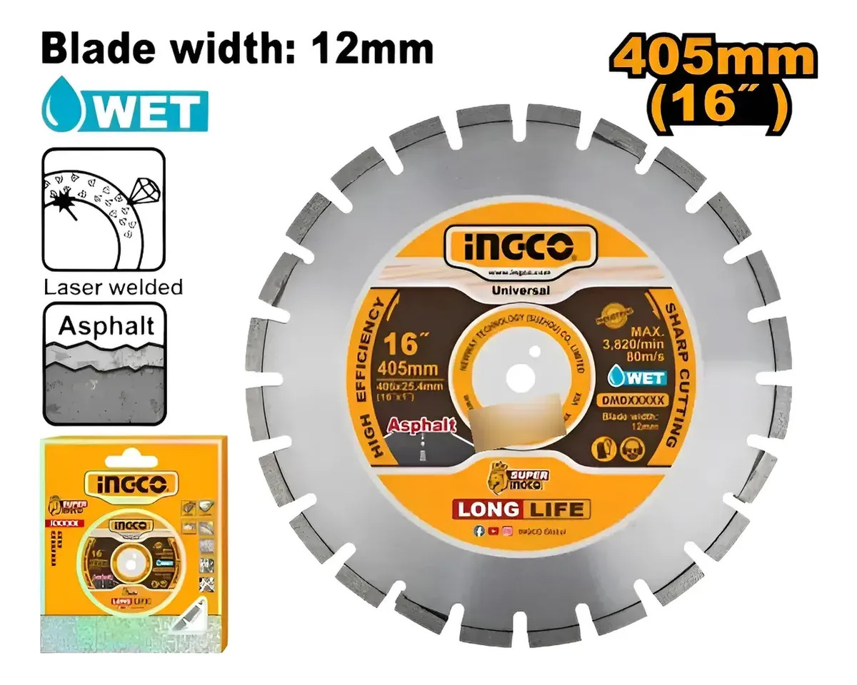 Disco P/ Maquina Pavimento 405mm 16 Asfalto Ingco Dmd064053 - Imagen 3