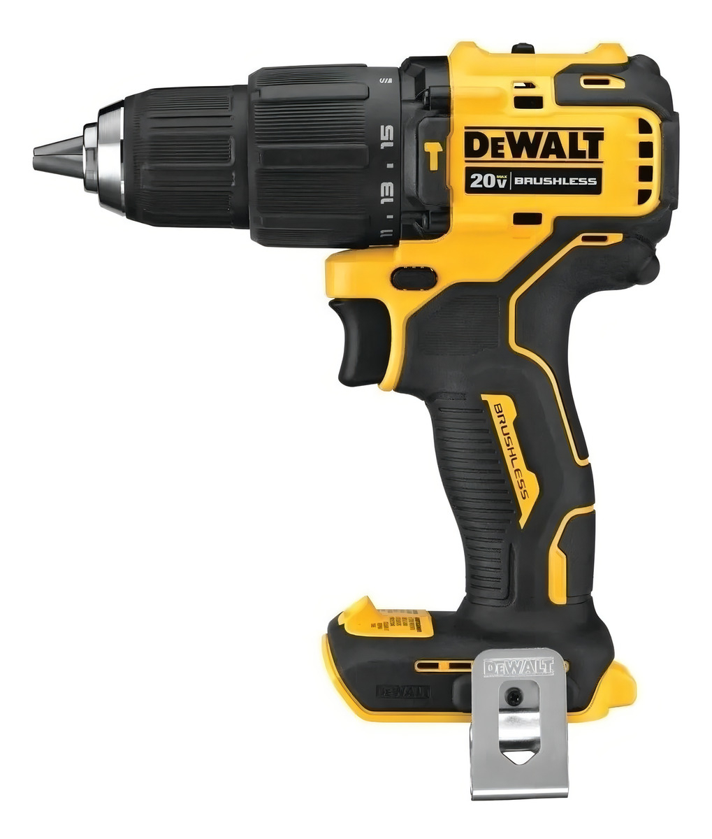 Taladro Percutor Atornillador Inalámbrico De 25.4mm Dewalt Dcd709b + Accesorio 60 Amarillo