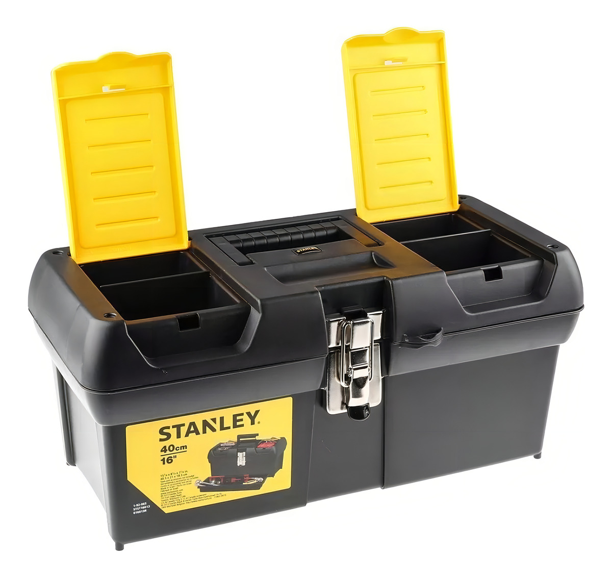 Caja De Herramientas Stanley 16013 Plástico 16 Cierre Metal Negro/amarillo - Imagen 3