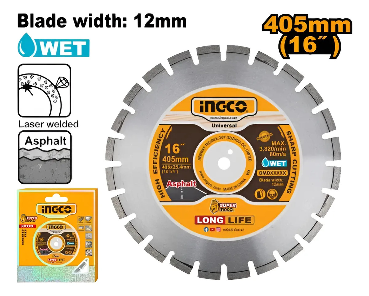 Disco P/ Maquina Pavimento 405mm 16 Asfalto Ingco Dmd064053