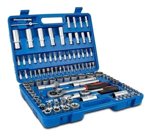 Caja De Herramientas Y Dados 108 Piezas Ke Azul