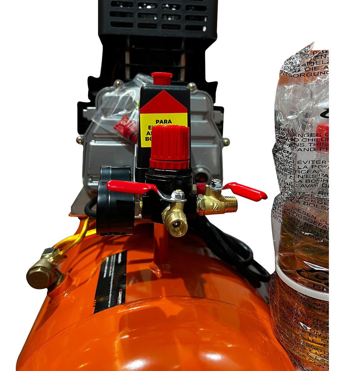 Compresor Aire Eléctrico Lüsqtoff Lc-2550bk 50l 2.5hp 115psi Naranja 50/60 Monofásica - Imagen 4