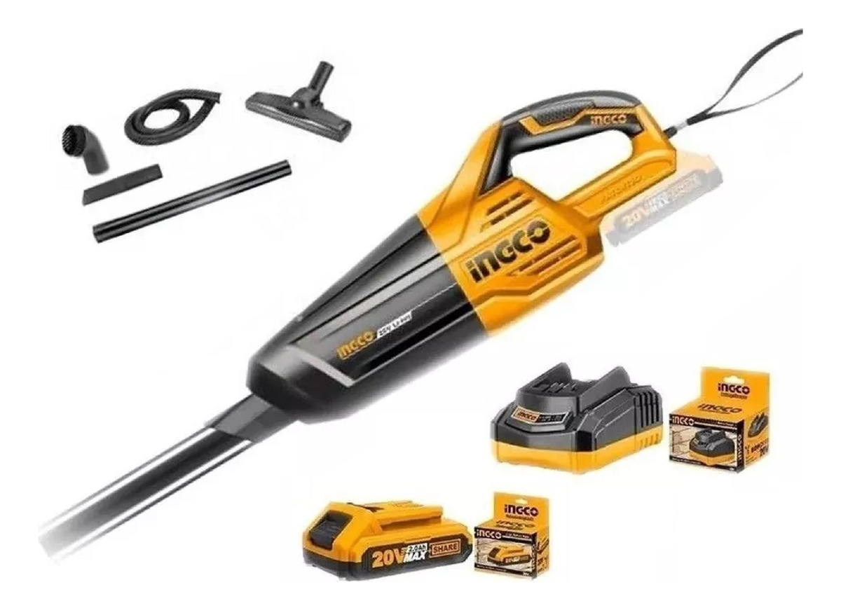 Aspiradora Inalambrica 0,7l Bateria 20v Auto Ingco C/bat Y C