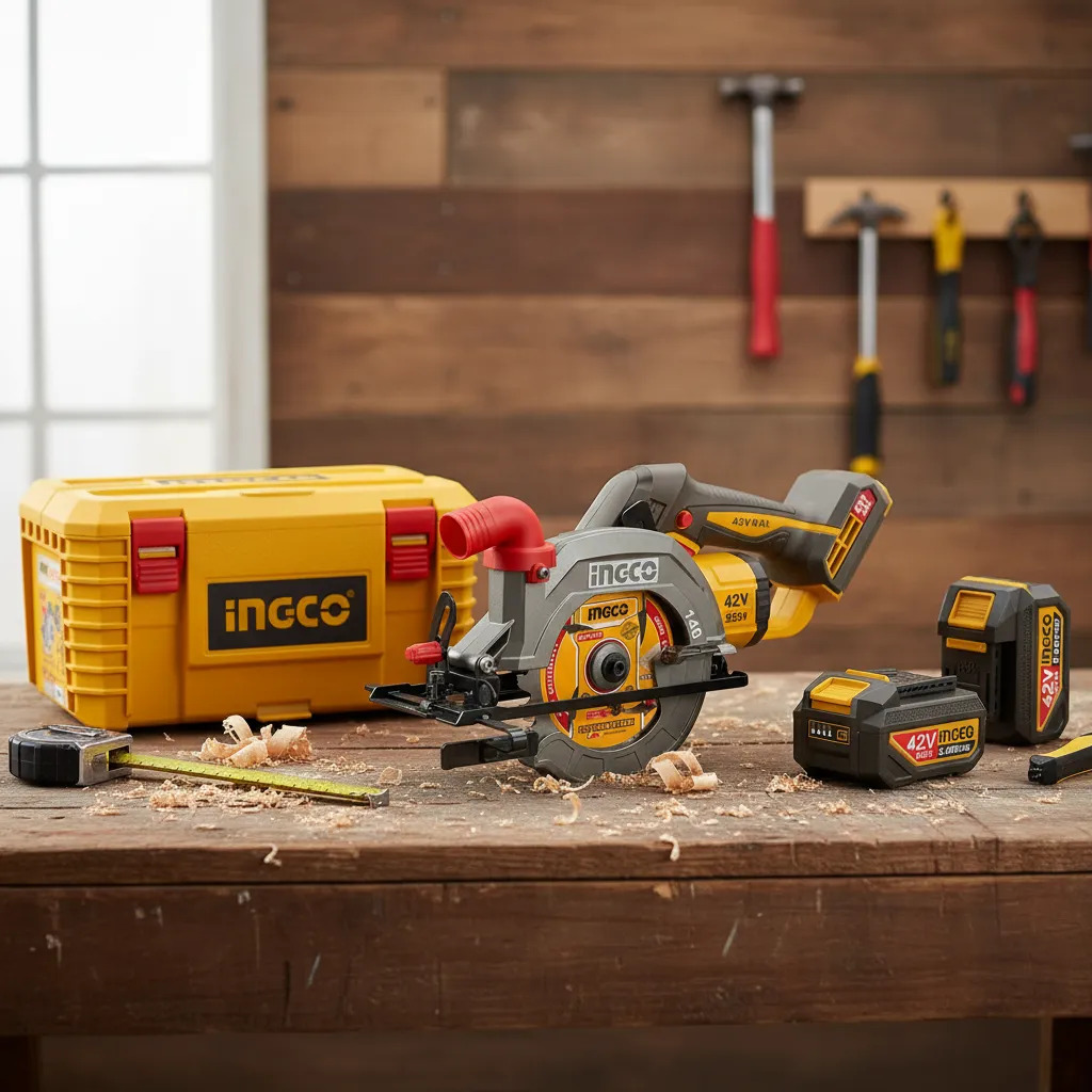 Sierra Circular A Bateria 42v 140mm + 2bat Ingco Csli4214012 - Imagen 2