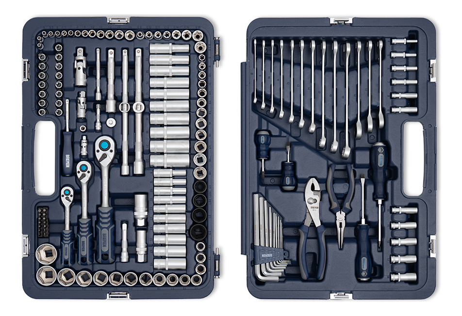 Set Herramientas Llaves Tubo Bremen Mechaniker 160pz 8010 Azul - Imagen 2