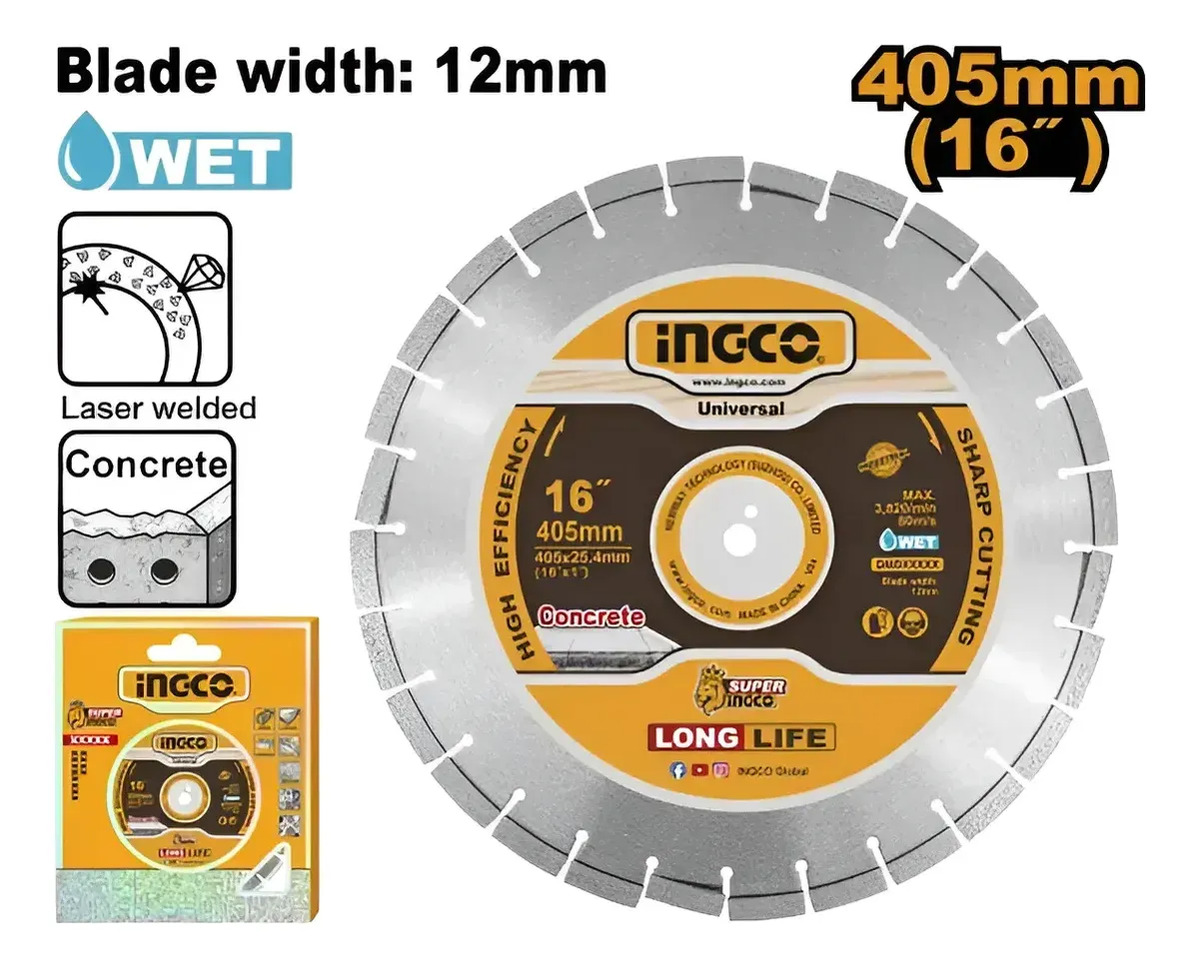 Disco P Maquina Pavimento 405mm 16 Hormigon Ingco Dmd044053 - Imagen 3