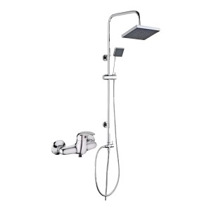 Monocomando Ducha Negro Acero Inoxidable Con Roseta Grande Marca Pf Gris Cromado