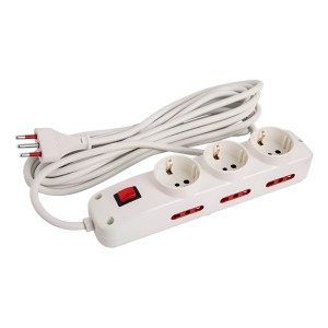 Alargue Zapatilla 3 Schuko Más 6 Modular 3 Mts Conatel