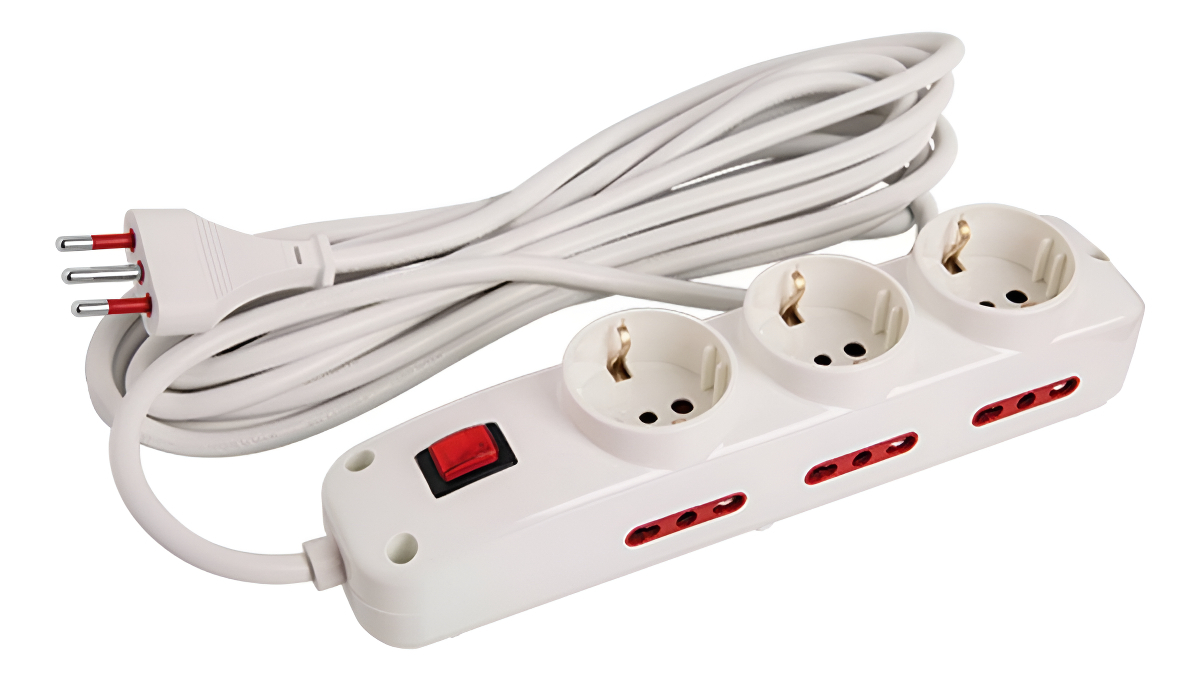 Alargue Zapatilla 3 Schuko Más 6 Modular 3 Mts Conatel