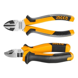 Alicate Corte Diagonal Ingco 7 180mm Industrial Cr-v Pulido Negro/naranja