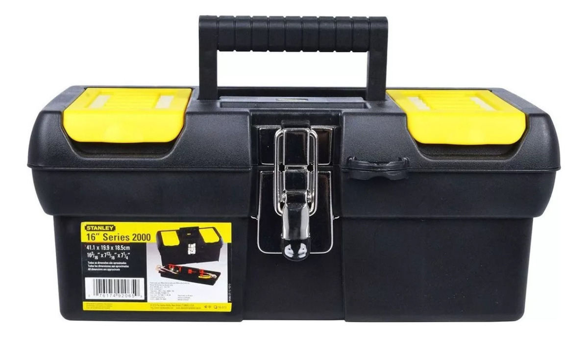Caja De Herramientas Stanley 16013 Plástico 16 Cierre Metal Negro/amarillo - Imagen 8