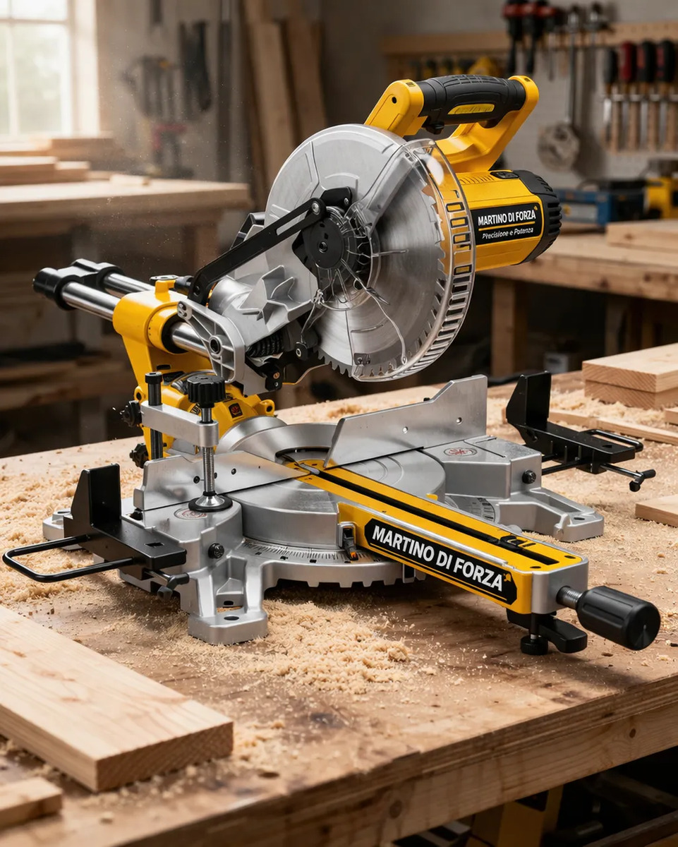 Sierra Ingletadora Deslizante 255mm 2000w Martino Amarillo