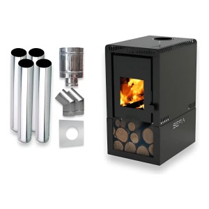Calefactor A Leña Premium D. Comb 55m2+codos - Sefia Madrid