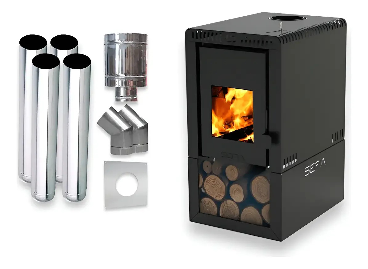 Calefactor A Leña Premium D. Comb 55m2+codos - Sefia Madrid