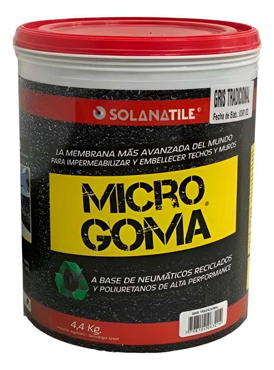 Microgoma Membrana Impermeabilizante Techos 4,4kg Solanatile Color Gris Claro - Imagen 2