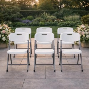 Silla De Jardin Paris Plegable Plastica X6 Garden Life Blanco Silla Paris