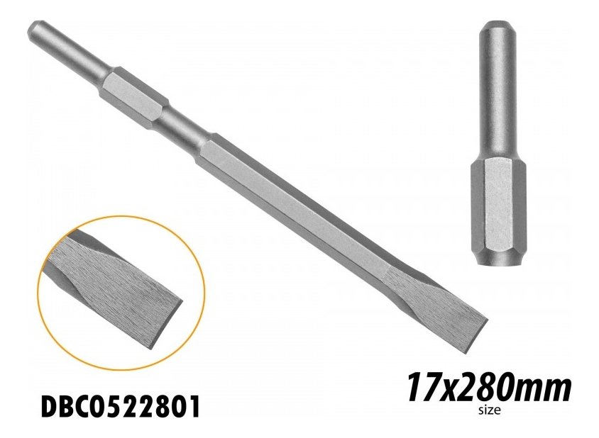 Cincel Enc Hexagonal 17x280x22mm Chato Para Pdb13008 - Imagen 3