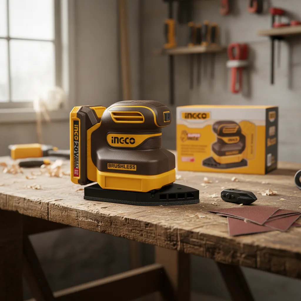 Lijadora Orbital Delta A Bateria P20s 20v + Lijas Ingco - Imagen 2