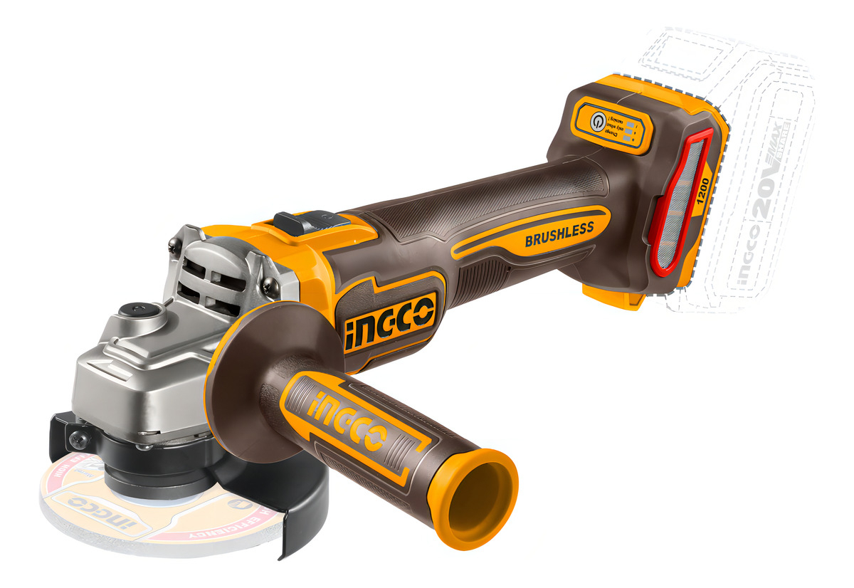 Amoladora Angular 4 1/2 115mm P20s 1200w Ingco Cagli221153 Amarillo 50hz/60hz Naranja