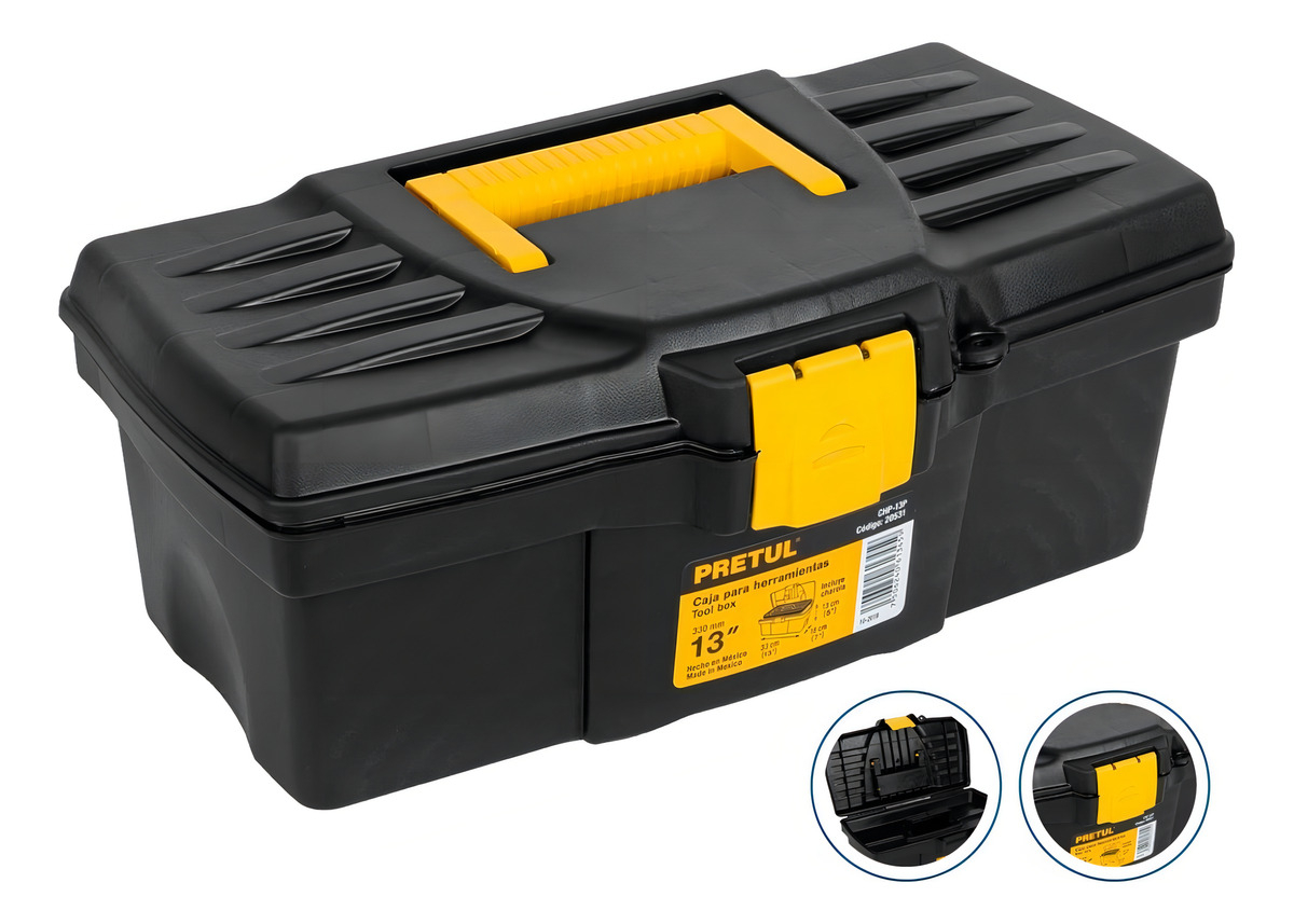 Caja Herramientas 13'' En Polipropileno - Pretul Negro - Imagen 2