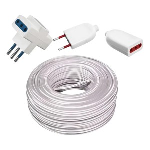 Alargue Armado 10mt Cable Gemelo 2x1 Con Fichas + Adaptador