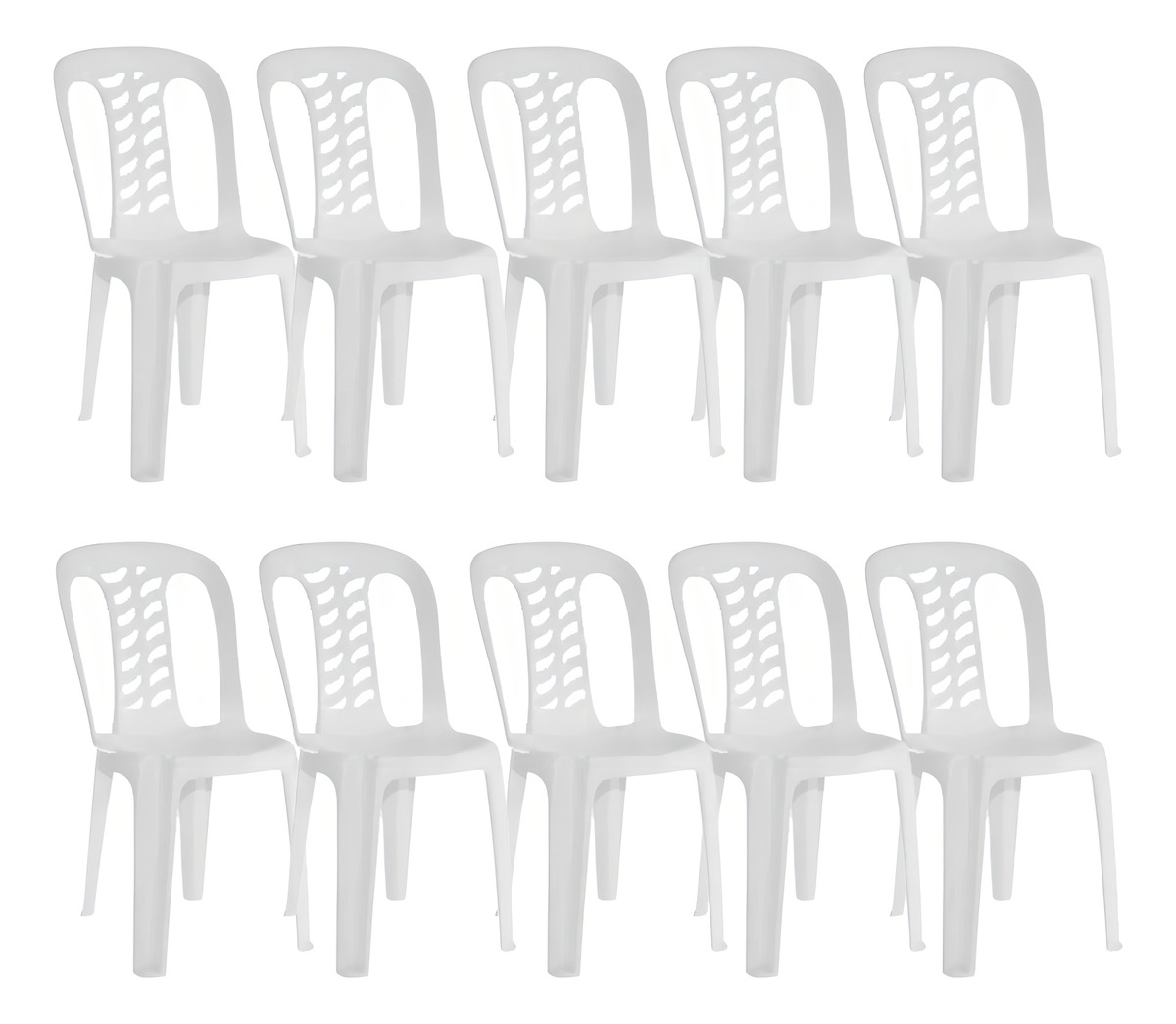 Silla De Jardín Bistro Apilable Resistente X10 Blanco Liso