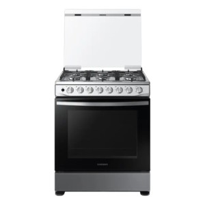 Cocina A Gas 6 Hornallas Samsung Nx52a5411cs Rejilla Hierro Color Gris Negro