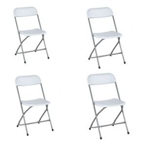 Set 4 Sillas Plegables Plástico Kingshouse Reforzadas Eventos Jardín