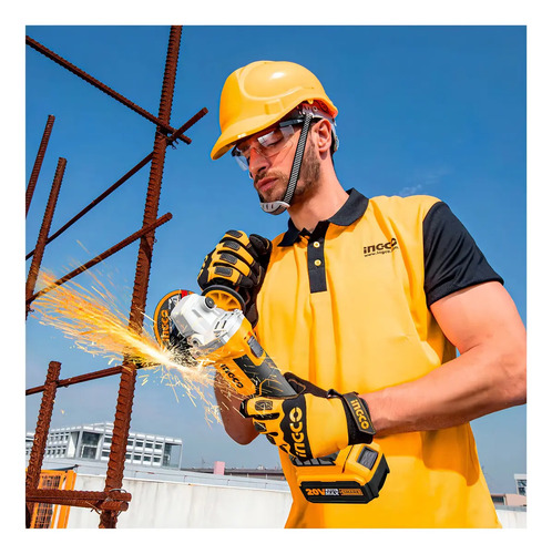 Set Taladro Atornillador + Amoladora + Linterna Ingco Puntas Color Amarillo Frecuencia 50hz 60hz - Imagen 3
