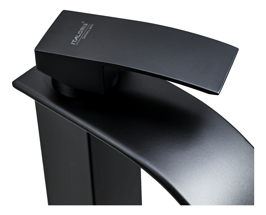 Canilla Negra Alta Para Lavatorio Italomix Lh-3320 Negro Mate - Imagen 3