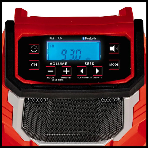 Radio Inalambrico Te-cr 18 Li - Solo Einhell Aux Display Rojo - Imagen 4