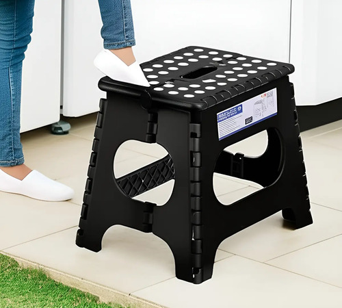 Banqueta Banco Plegable Escalera Plástico Reforzado 22 Cm Color Negro - Imagen 3