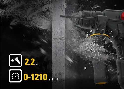 Rotomartillo Cat Sds Plus 5 Funciones 2 Bats Color Negro - Imagen 4