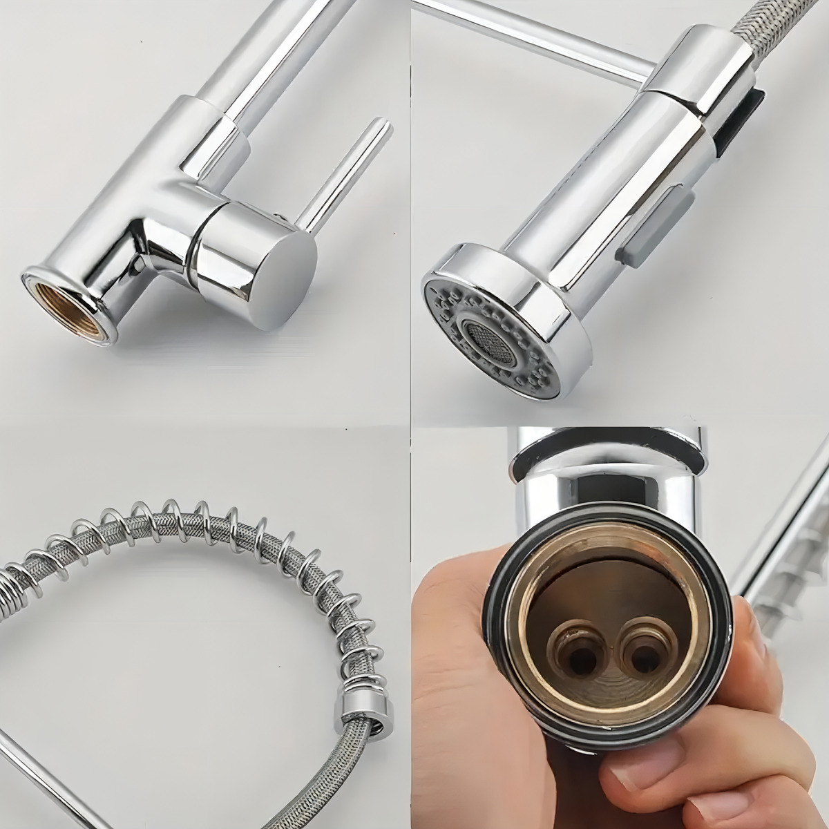 Grifo Canilla Monocomando 360º Cocina Baño Acero Inoxidable Acabado Cromado Color Plateado - Imagen 5