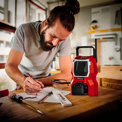 Radio Inalambrico Te-cr 18 Li - Solo Einhell Aux Display Rojo - Imagen 9